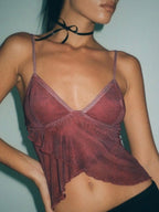Crisscross mesh crop cami top 0