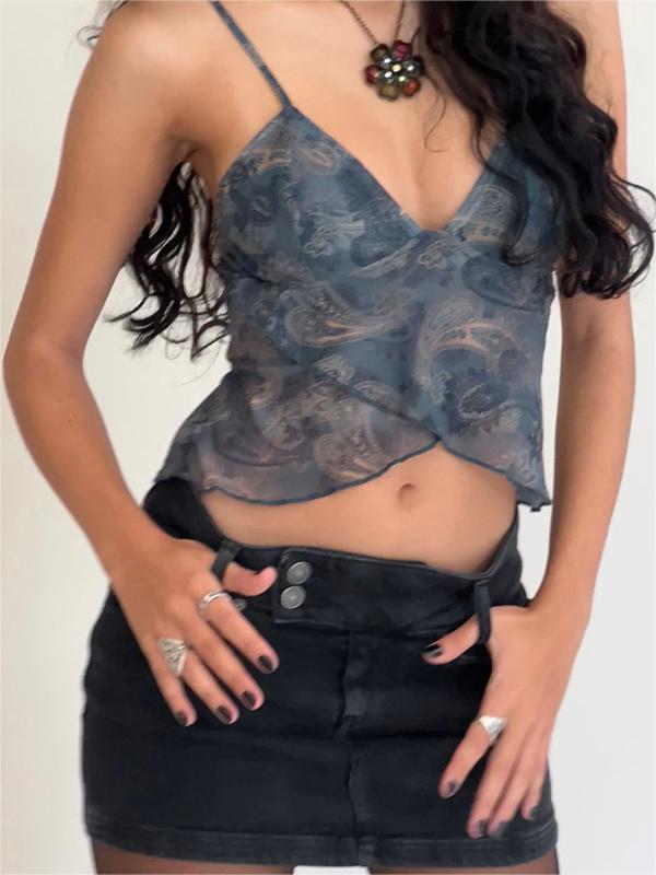 Crisscross mesh crop cami top 8