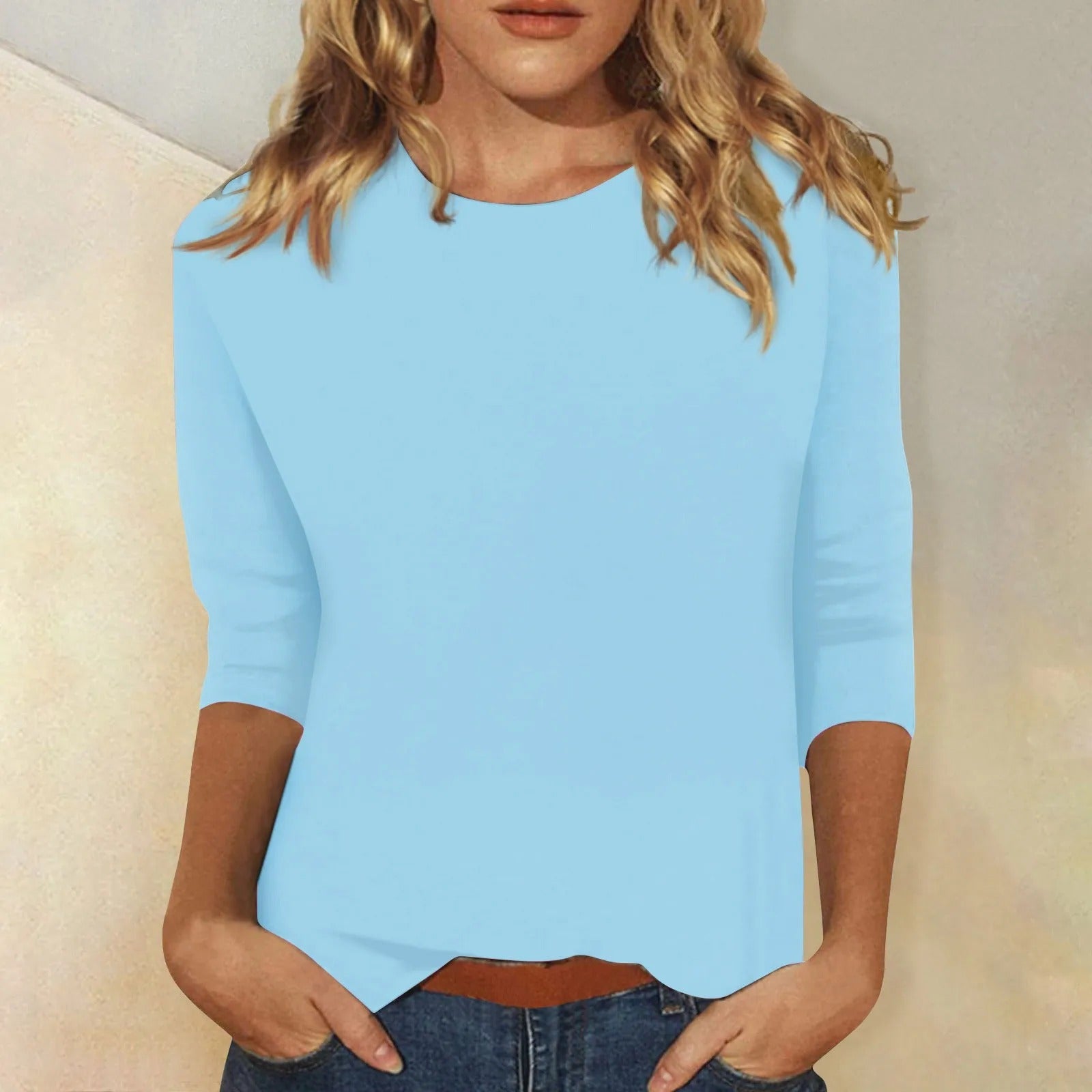 DARIELA | Dames shirt met ronde hals en lange mouwen 0
