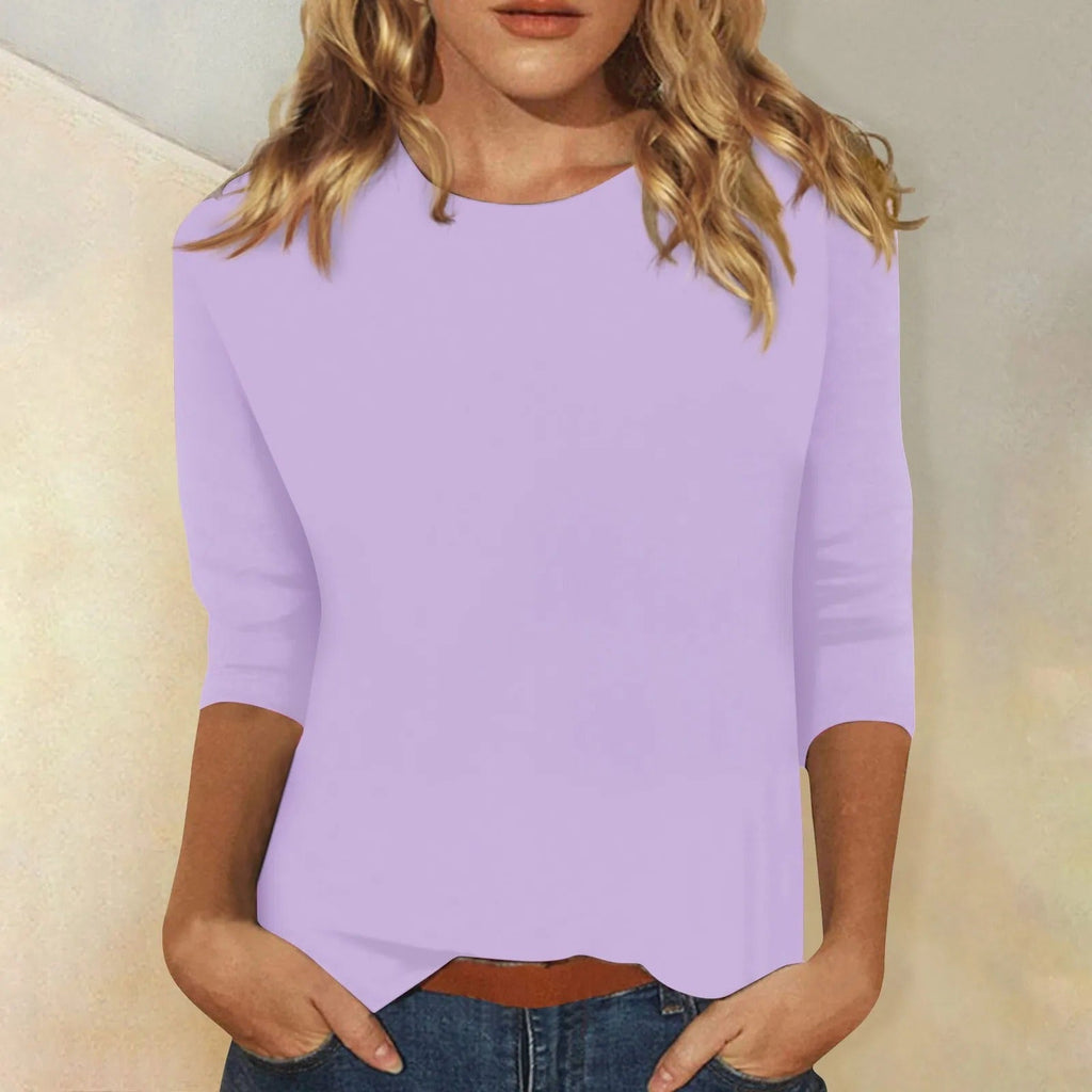 DARIELA | Dames shirt met ronde hals en lange mouwen 1
