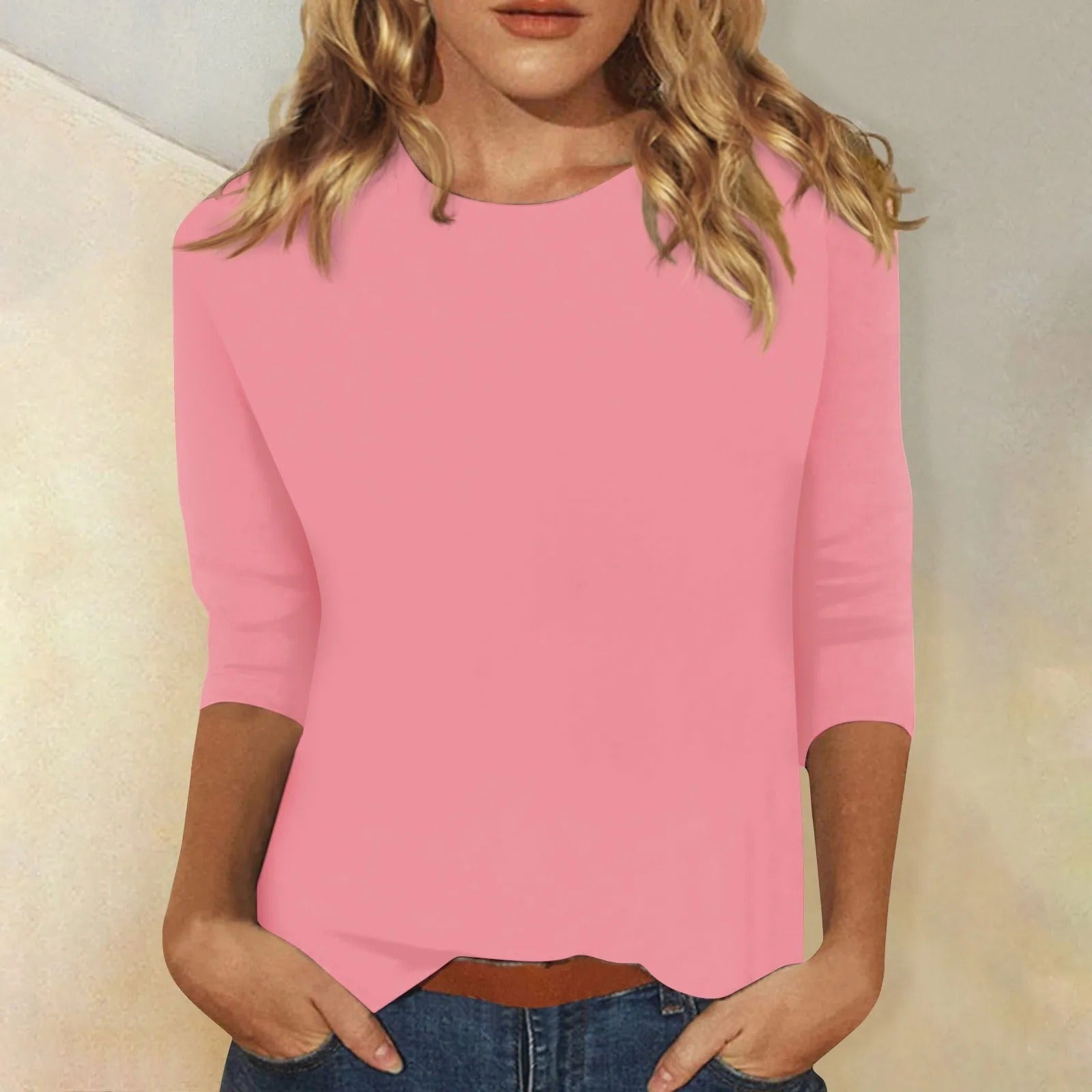 DARIELA | Dames shirt met ronde hals en lange mouwen 3