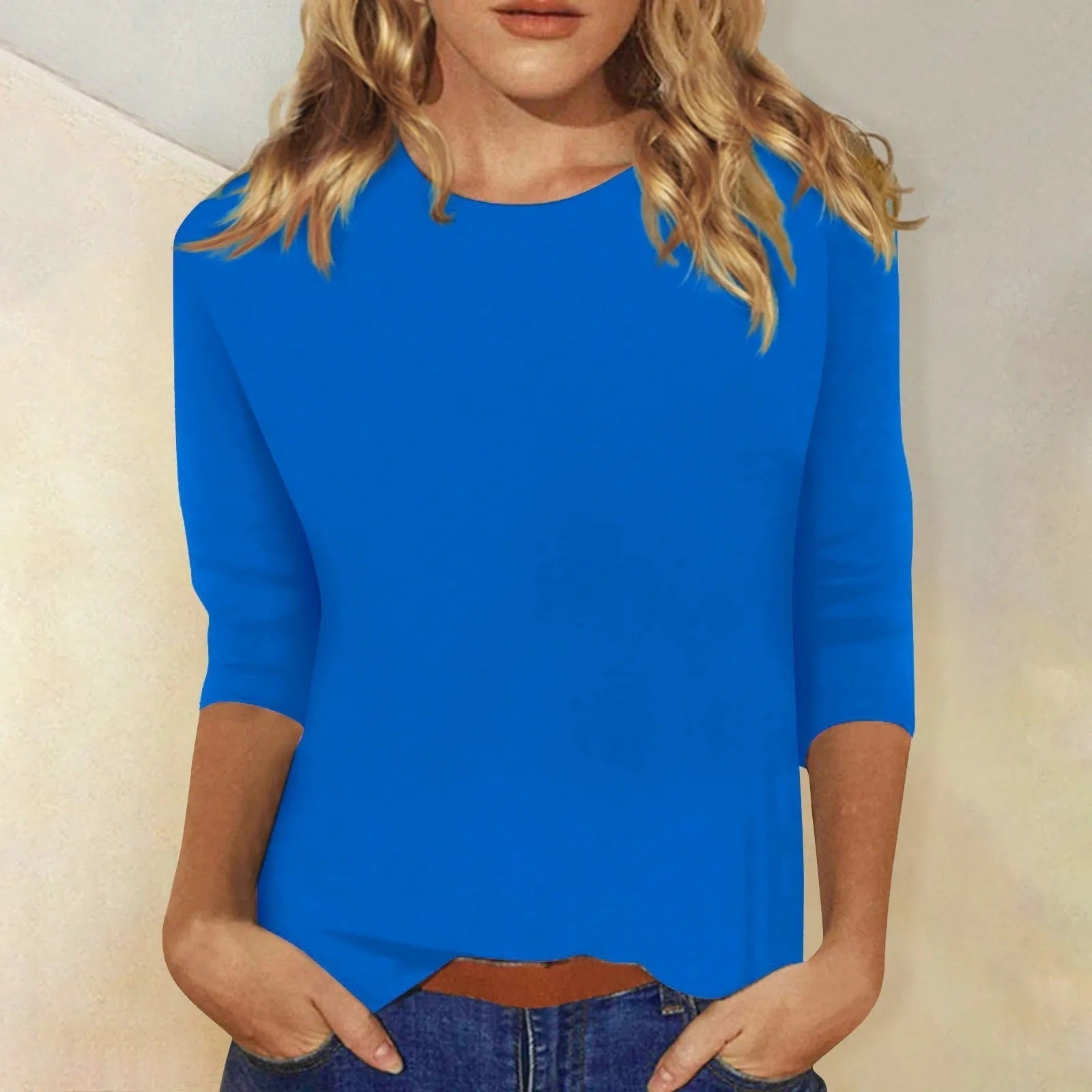DARIELA | Dames shirt met ronde hals en lange mouwen 4