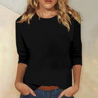 DARIELA | Dames shirt met ronde hals en lange mouwen 5