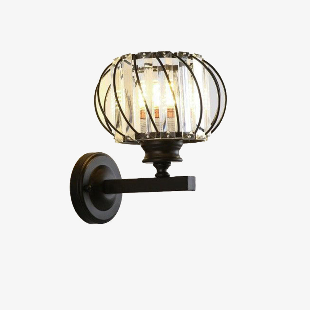 Contemporary Ronde Kristallen Hal Wandlamp Voor Elegante Gangen en Woonruimtes