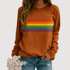 Daisy - Sweatshirt met ronde hals en regenboogstrepen 2