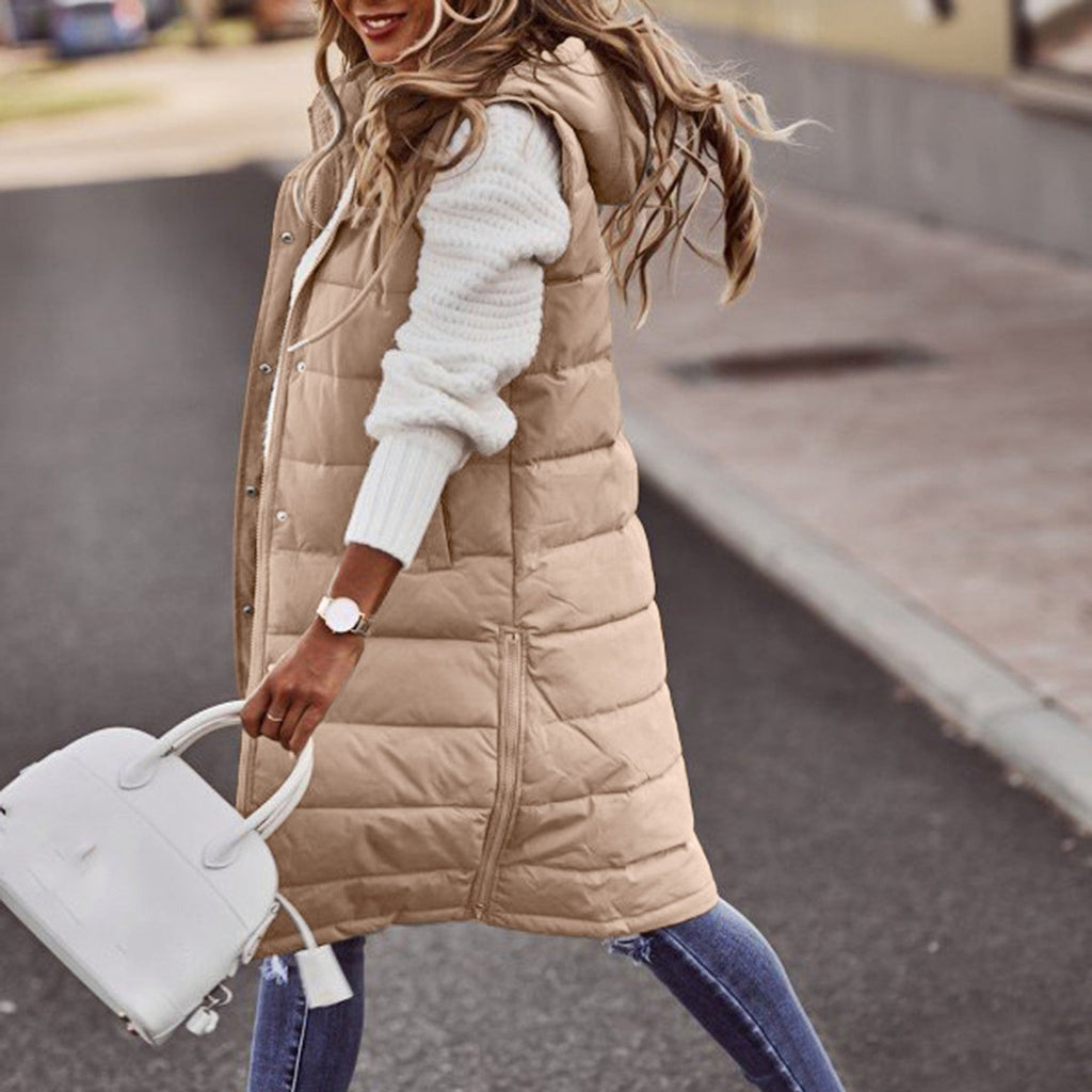 Lange Bodywarmer Dames Met Warmtefunctie Voor Winterse Stijl - Winterjas Dames