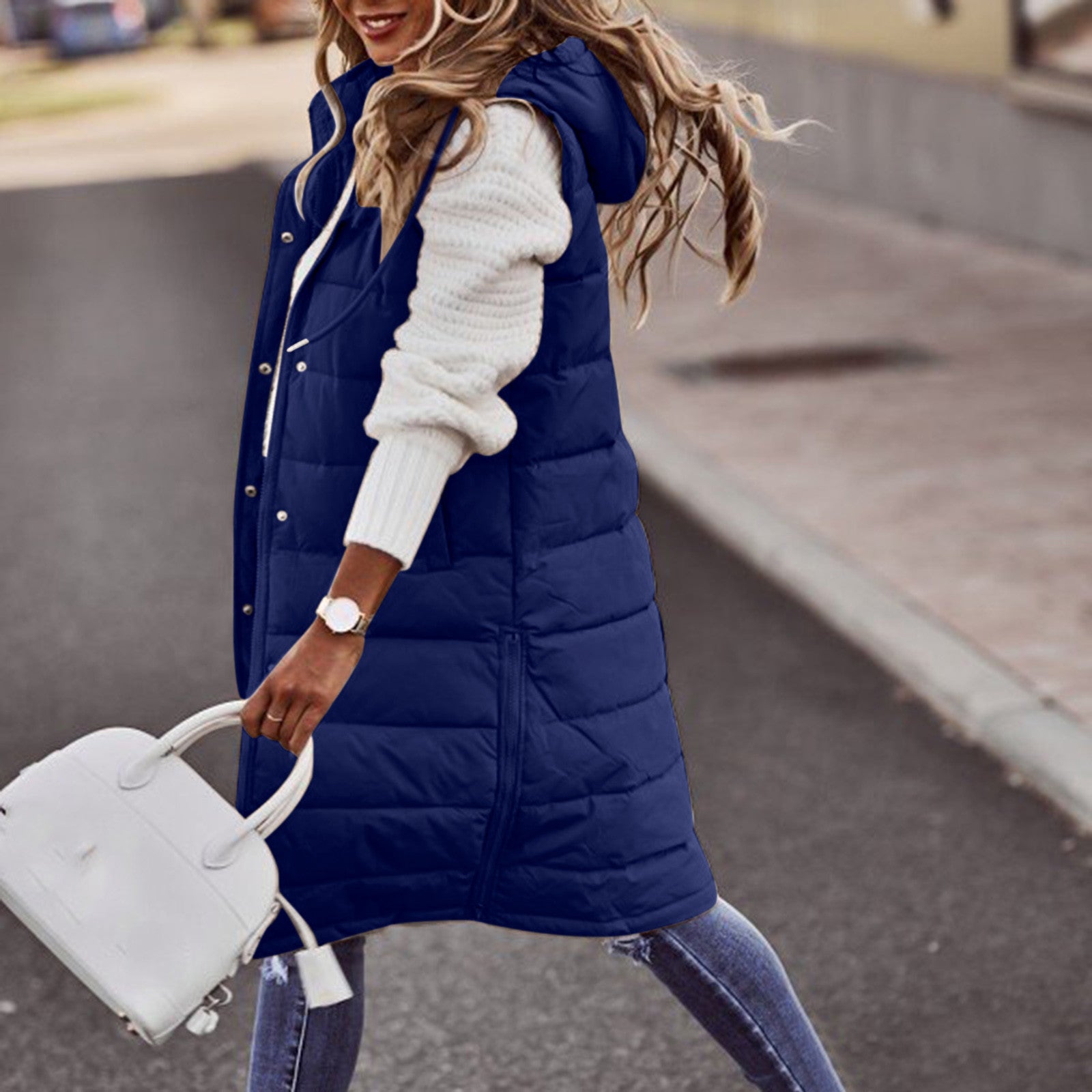 Lange Bodywarmer Dames Met Warmtefunctie Voor Winterse Stijl - Winterjas Dames