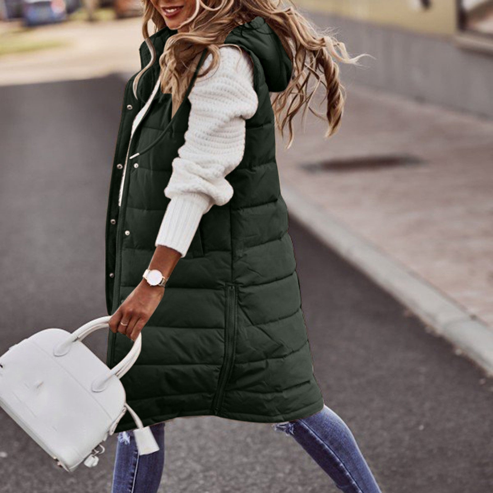 Lange Bodywarmer Dames Met Warmtefunctie Voor Winterse Stijl - Winterjas Dames