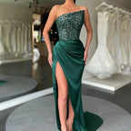 Dames Avondjurk Strapless Sequined Rayon met Hoge Split 1
