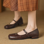 Dames Ballerina Schoenen Kunstleer Vierkante Neus 1