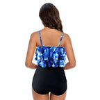 Dames Bikini Set Polyester Ruffled Top met Volledige Dekking 3