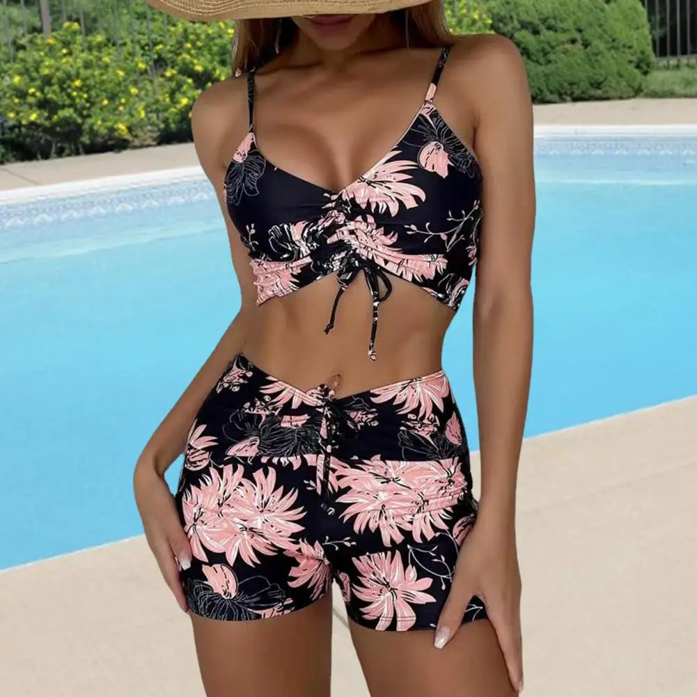 Dames Bikini Set V-Hals Hoog Taille Polyester 1