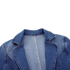 Dames Blazer Denim Polyester Katoen Diepblauw 5