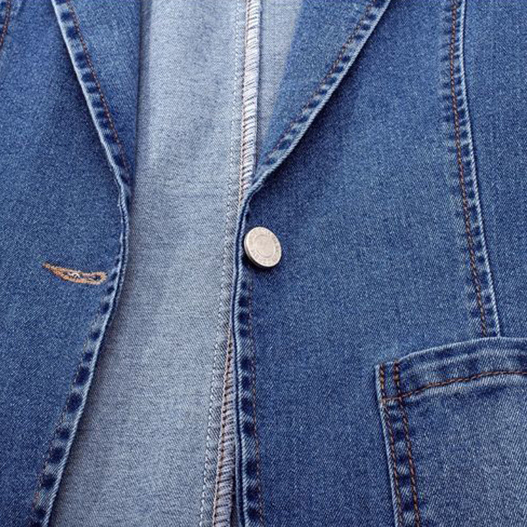 Dames Blazer Denim Polyester Katoen Diepblauw 6
