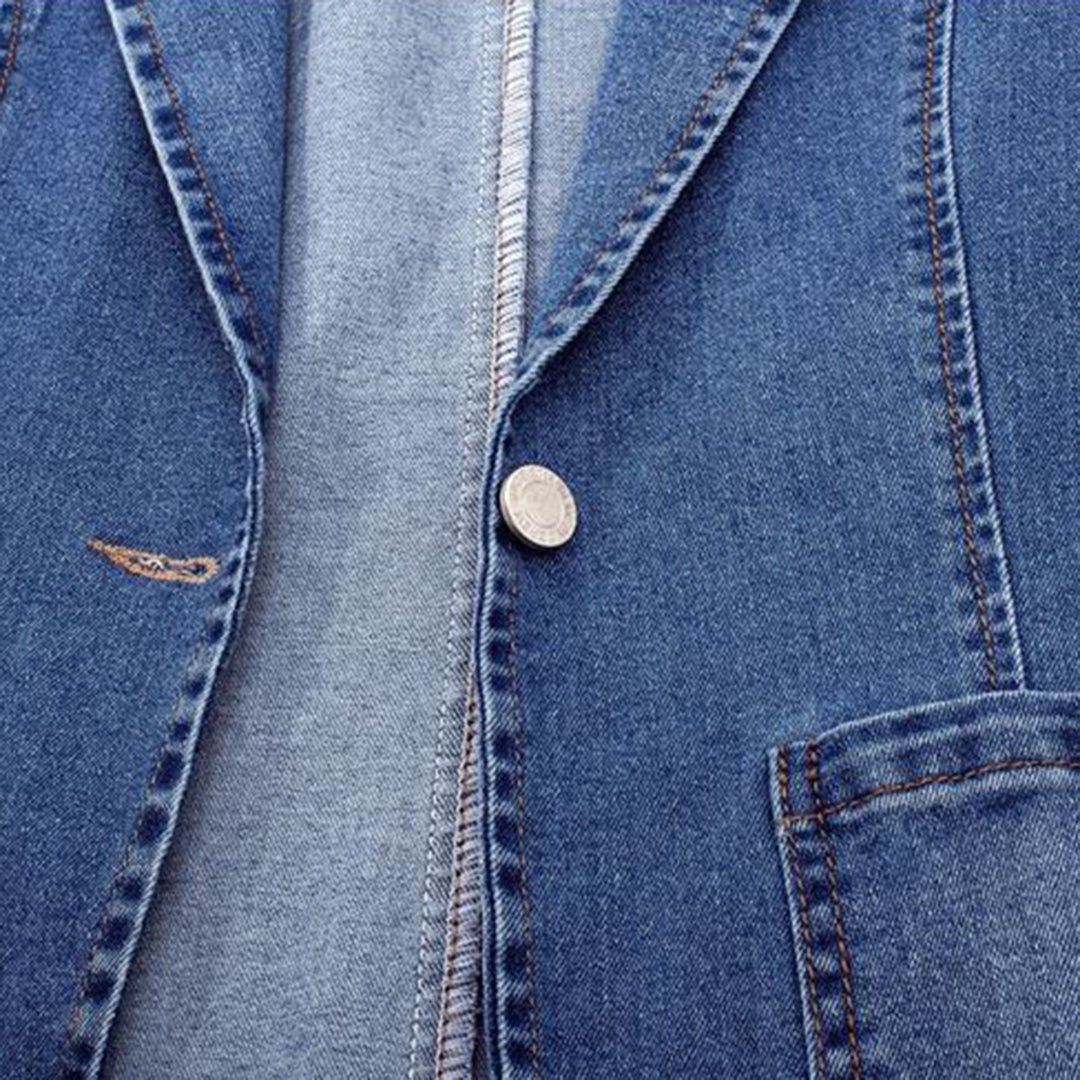Dames Blazer Denim Polyester Katoen Diepblauw 6
