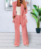 Dames Blazer en Wijde Pantalon Set 2