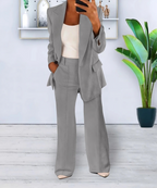 Dames Blazer en Wijde Pantalon Set 6
