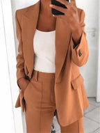 Dames Blazer en Wijde Pantalon Set 8