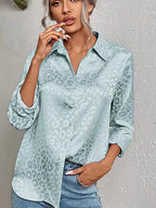 Dames Blouse Jacquard Luipaardprint Polyester 11