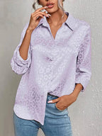 Dames Blouse Jacquard Luipaardprint Polyester 3