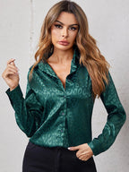 Dames Blouse Jacquard Luipaardprint Polyester 8