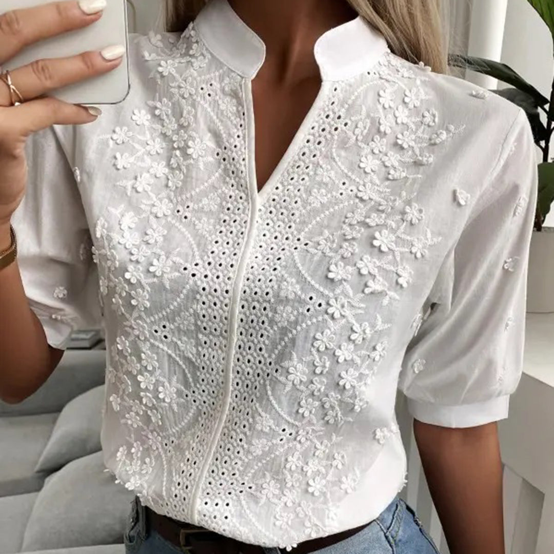 Dames Blouse Katoen Geborduurd 2