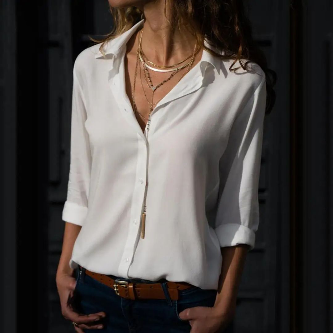 Dames Blouse Katoen Lange Mouwen 7