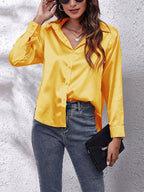 Dames Blouse Lange Mouwen Satijn 10