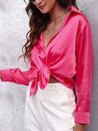 Dames Blouse Lange Mouwen Satijn 13