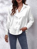 Dames Blouse Lange Mouwen Satijn 16