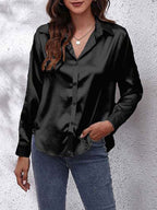 Dames Blouse Lange Mouwen Satijn 9