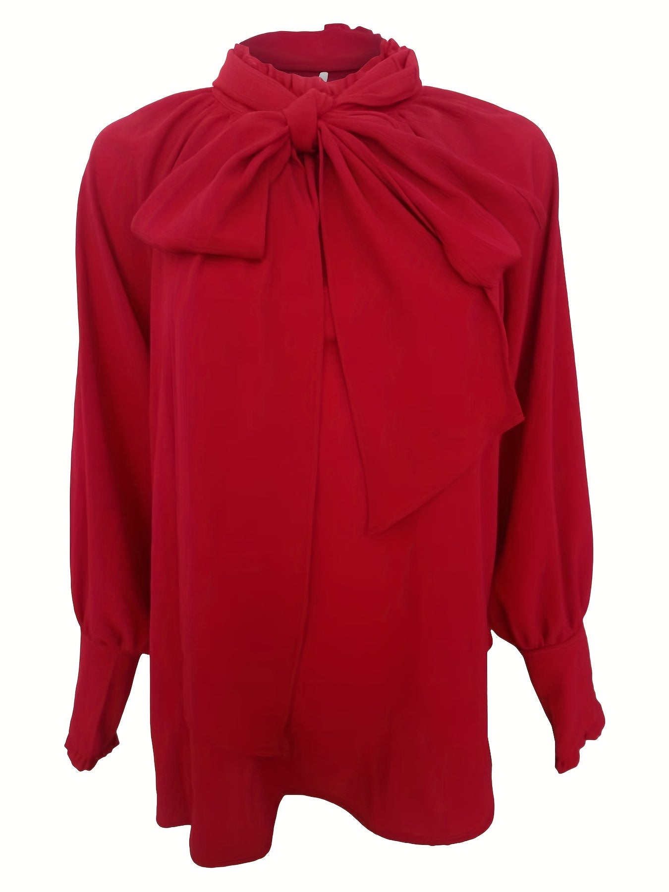 Dames Blouse Striknek Pofmouwen Polyester 8