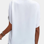Dames Blouse V-Hals Korte Mouwen Viscose Mix Lichtgewicht 5