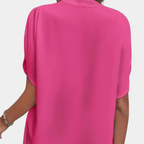 Dames Blouse V-Hals Korte Mouwen Viscose Mix Lichtgewicht 7