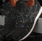Dames Casual Glitter Schoenen met Pailletten - Zwart, PU Bovenmateriaal 0