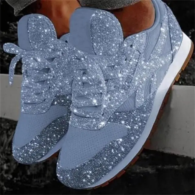Dames Casual Glitter Schoenen met Pailletten - Zwart, PU Bovenmateriaal 3
