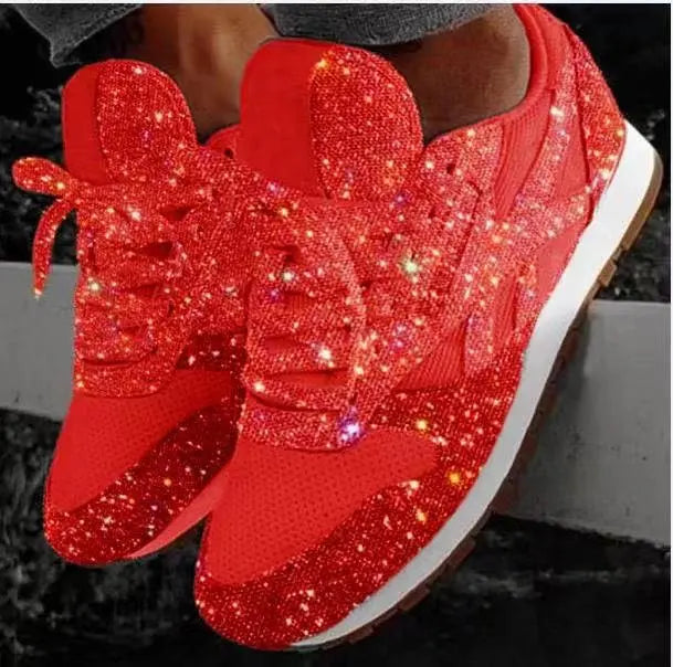 Dames Casual Glitter Schoenen met Pailletten - Zwart, PU Bovenmateriaal 5