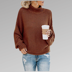 Dames Coltrui Gebreid Polyester Lange Mouwen Oranje Groen Zwart Bruin 3