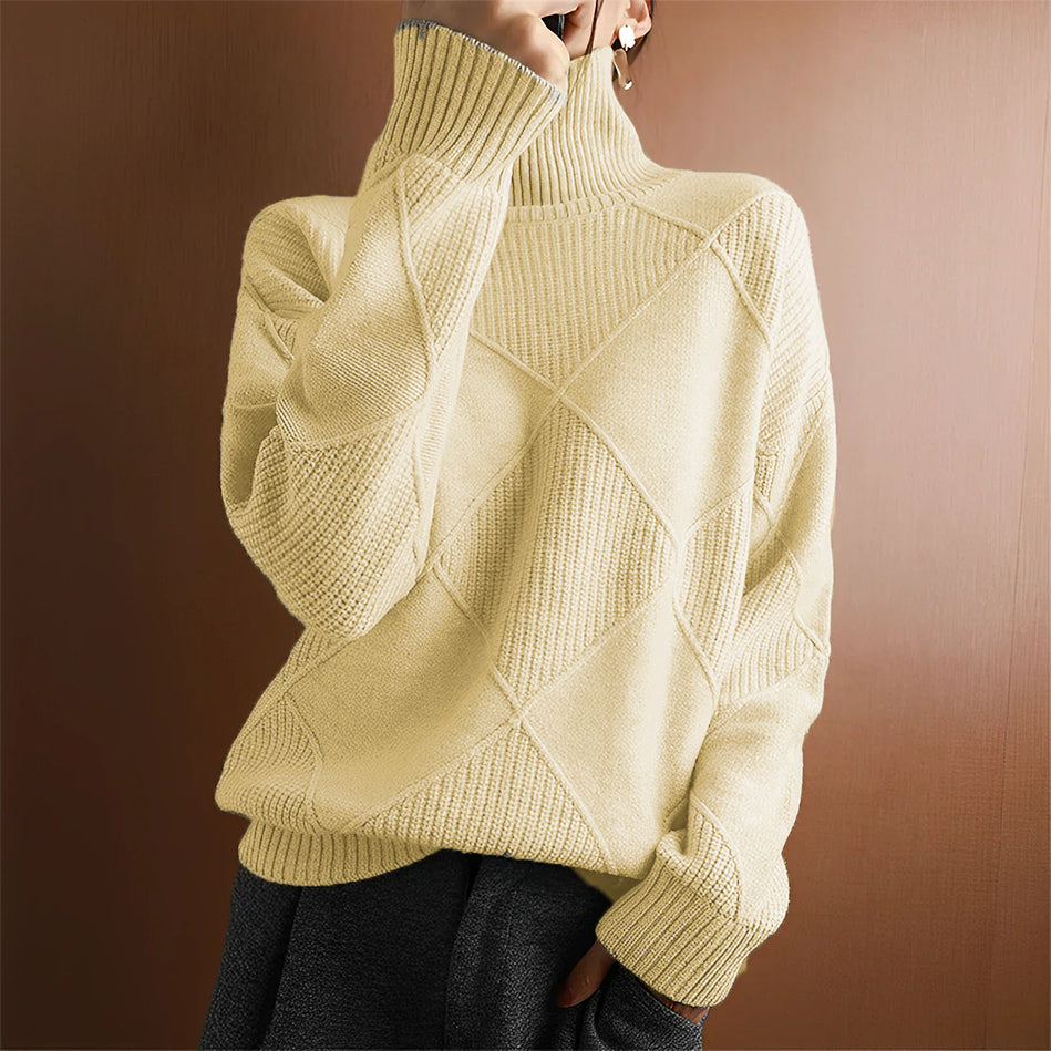Dames Coltrui Katoen - Comfortabele Rollkragenpullover 0