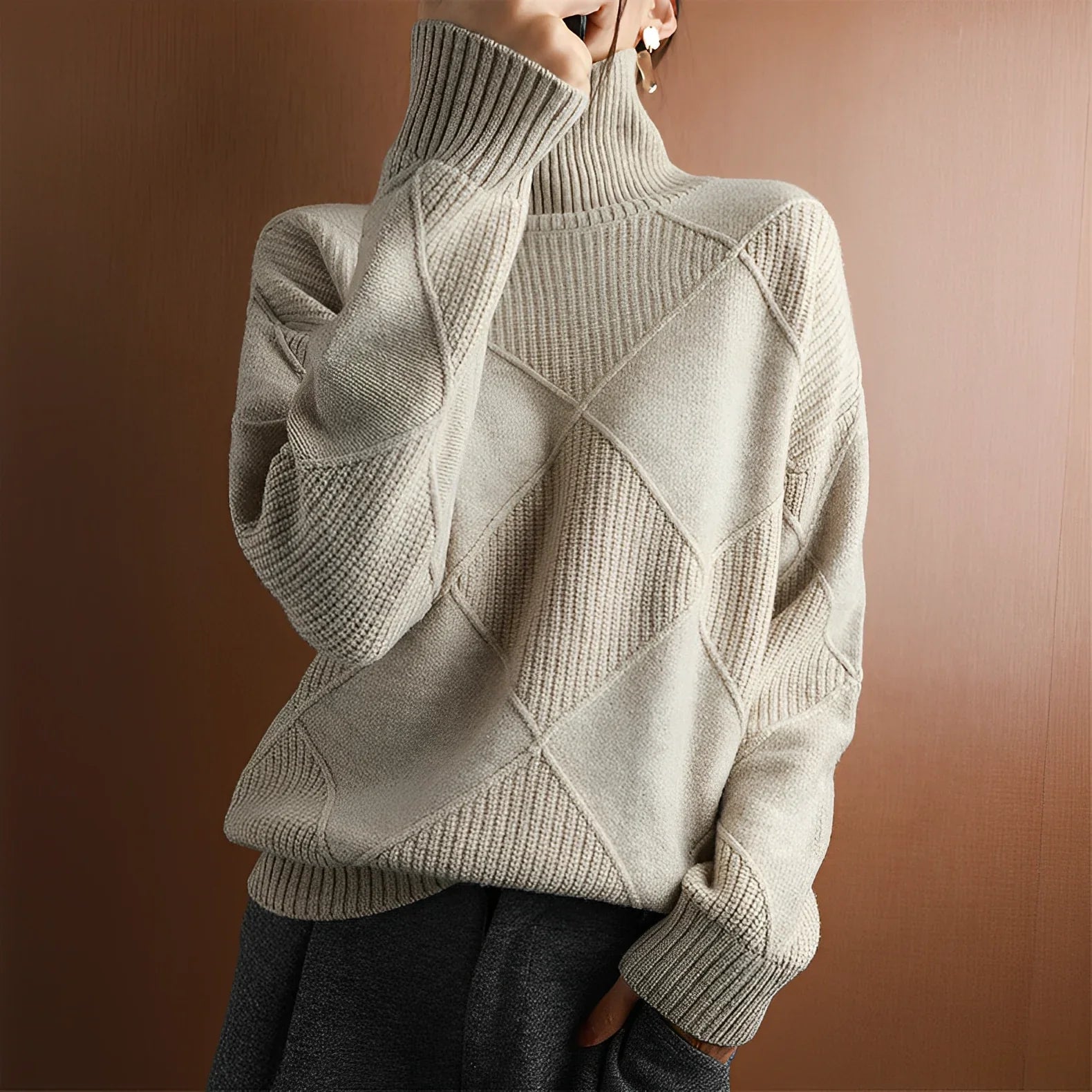 Dames Coltrui Katoen - Comfortabele Rollkragenpullover 1