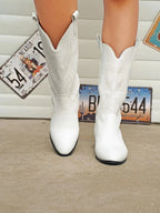 Dames Cowboylaarzen Zwart PU Leer met Comfortabele Voering 10