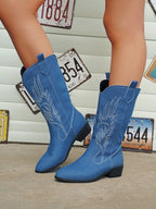 Dames Cowboylaarzen Zwart PU Leer met Comfortabele Voering 11