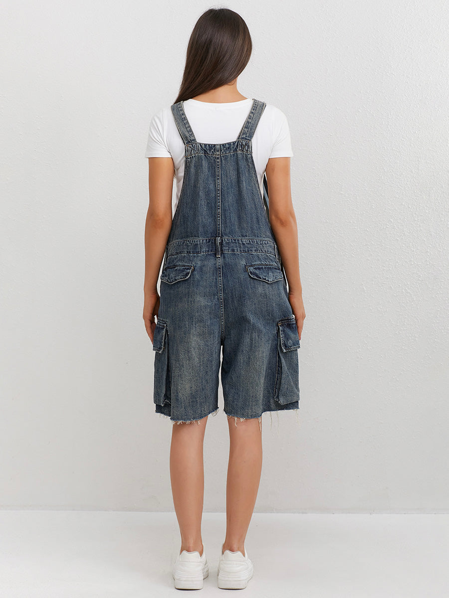 Dames Denim Overall Shorts Vintage Stijl 4