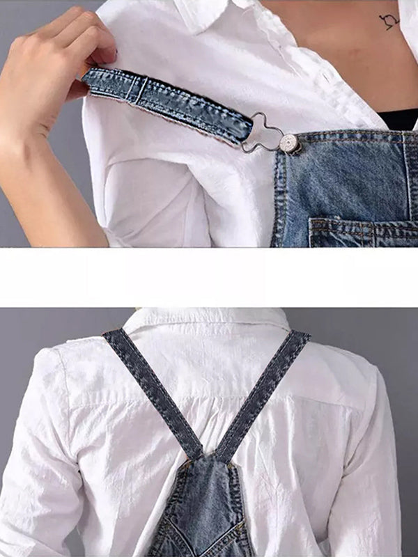 Dames Denim Overalls Jurk met Achter Slit 8