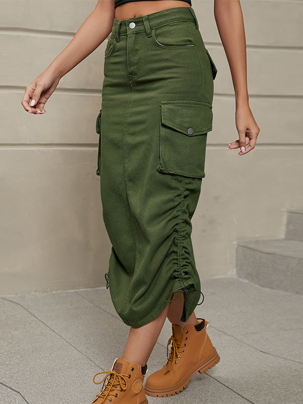 Dames Denim Rok Casual Met Touwtjesluiting 4