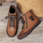 Dames Enkellaarsjes PU Leer met Zijrits en Ronde Neus 4