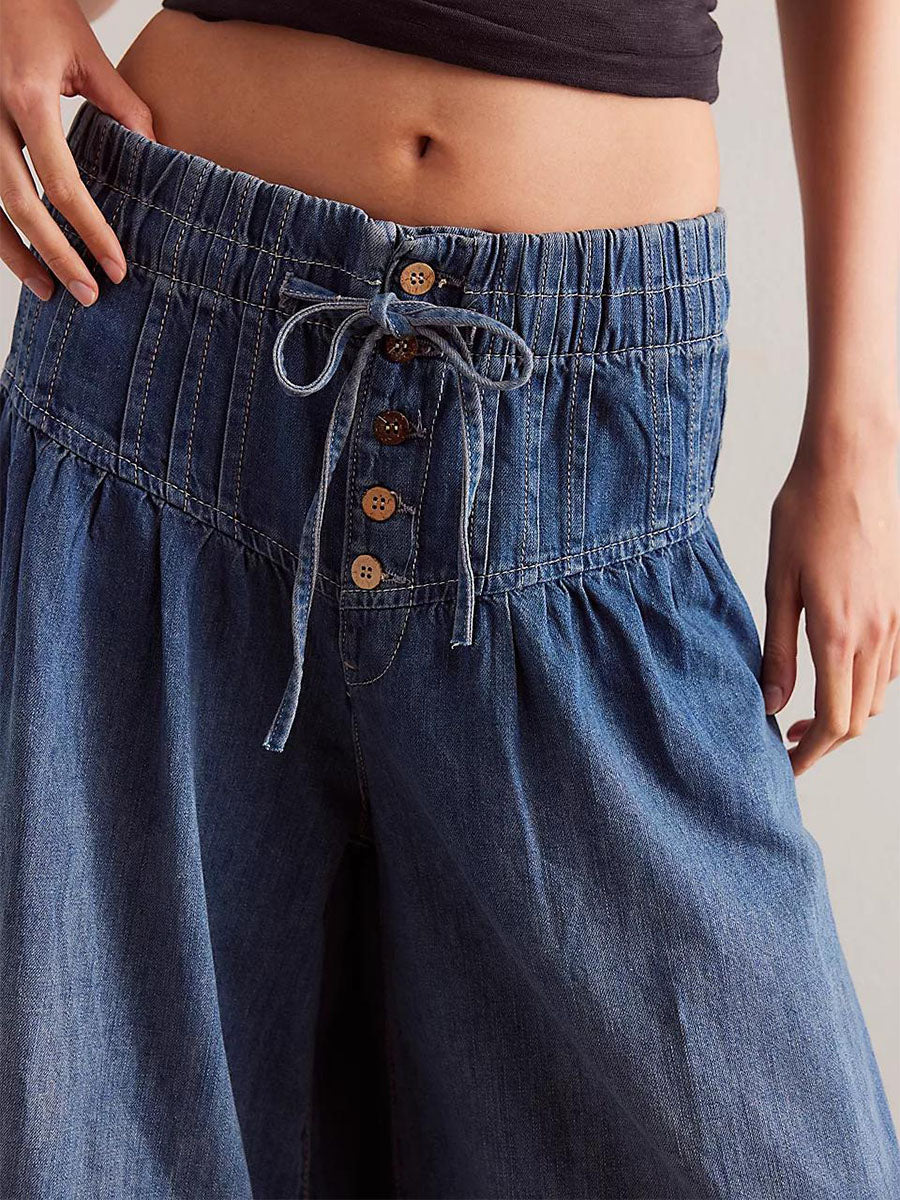 Dames Flared Broek Lichte Denim 3