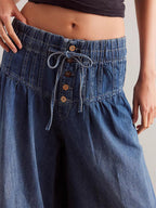 Dames Flared Broek Lichte Denim Wide-Leg 3