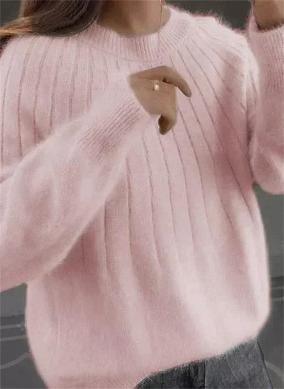 Dames Fluffy Katoenmix Trui voor Herfst en Winter 0