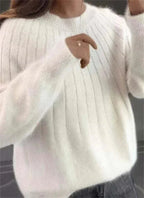 Dames Fluffy Katoenmix Trui voor Herfst en Winter 2